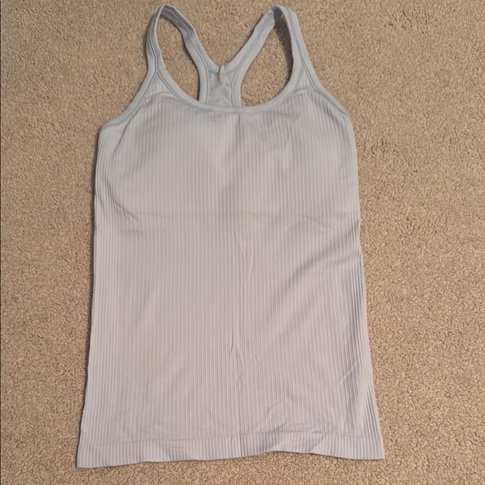 Lululemon Light Blue Ribbed Tank Top